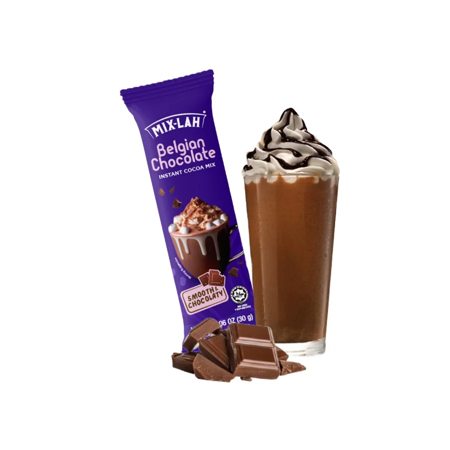 Instant Hot Cocoa Mix Belgian Chocolate 3-in-1 Sachet 30g Halal Instant Beverage Drink Mix Powder Malaysia Factory