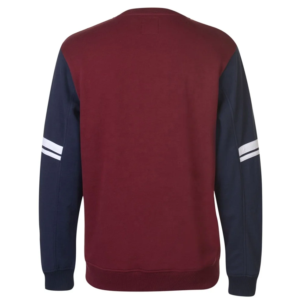 High Quality Contrast Sleeves Sweatshirt | Street Wear Casual Clothing 100% Organic Cotton Red & Blue Color Sleeves Sweat Shirts