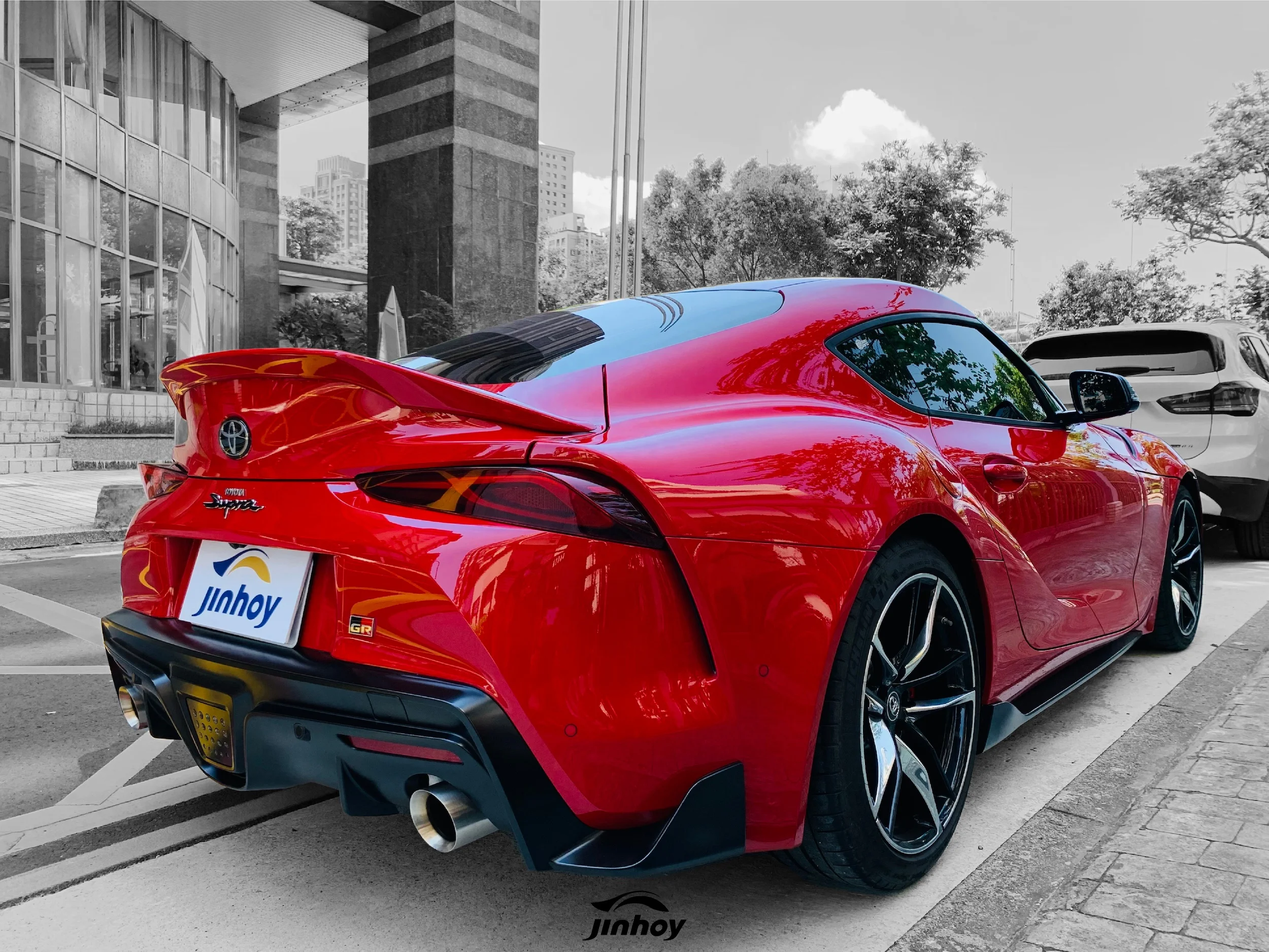 2019~ Red painting color TRD style trunk Lip supra spoiler