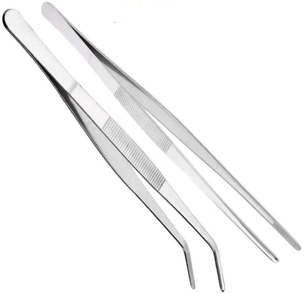 BBQ Kitchen Tweezers Stainless Steel Kitchen Tweezers Metal 8inch Chef Helper tools Kitchen Equipment Kitchen Tweezer