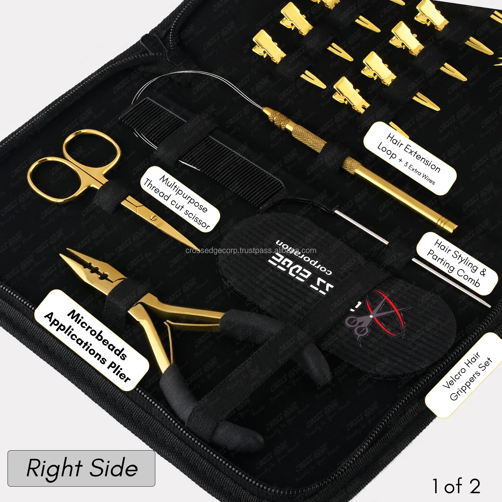 New Nano & Microbead Applicator Plier Hair Extension Tools Kit & Quick Parting Styling Comb & Grippers Set Stainless Steel