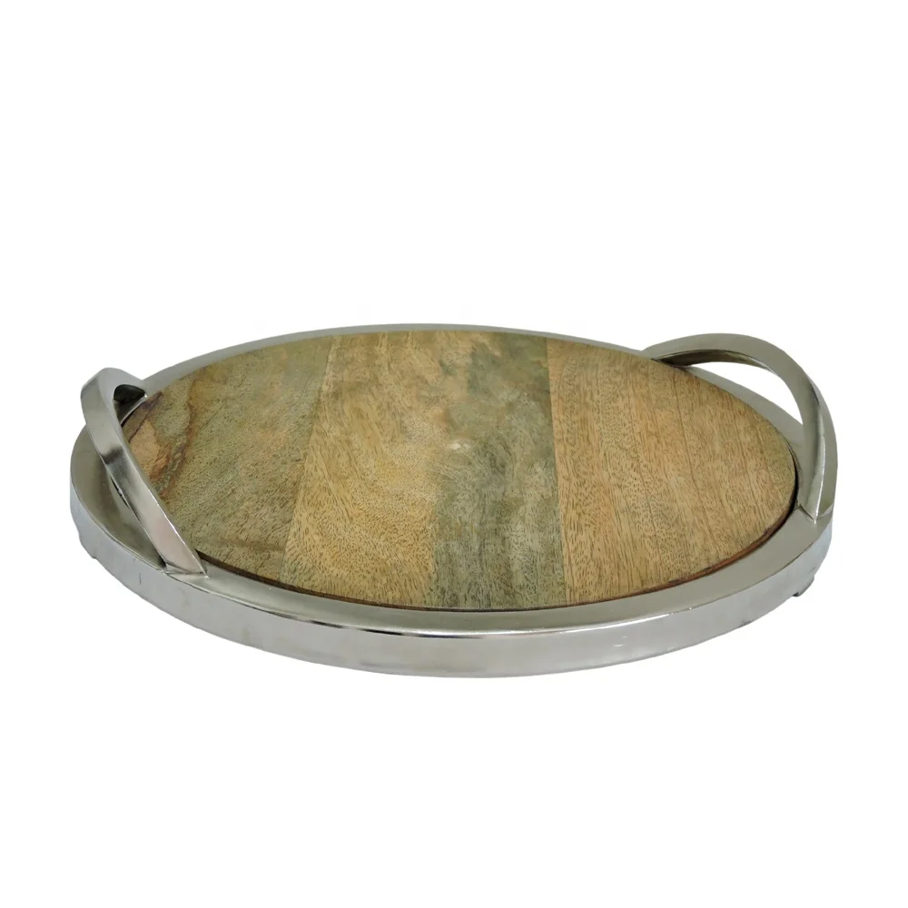 Сервировочный поднос черный мраморный с никелированной серебряной ручкой сервировочный на заказ