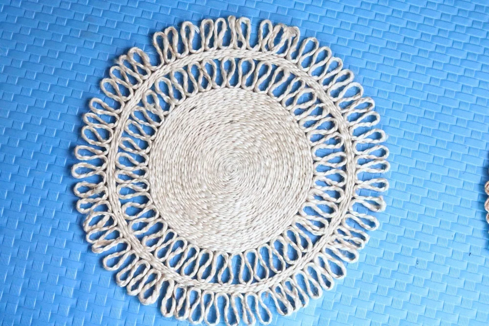 Eco Friendly Natural Fiber Jute Place Mats for Table Decoration home decoration Handmade Jute Mats and Pads rugs