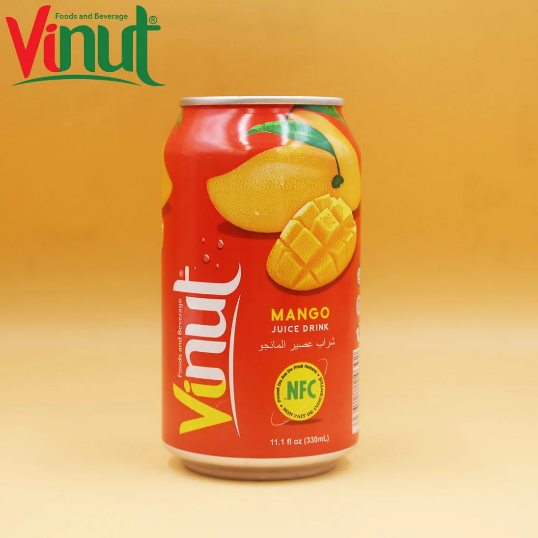 330ml VINUT Can (Tinned) Original Taste Mango Exporters OEM delicious taste ISO HALAL HACCP Certificated