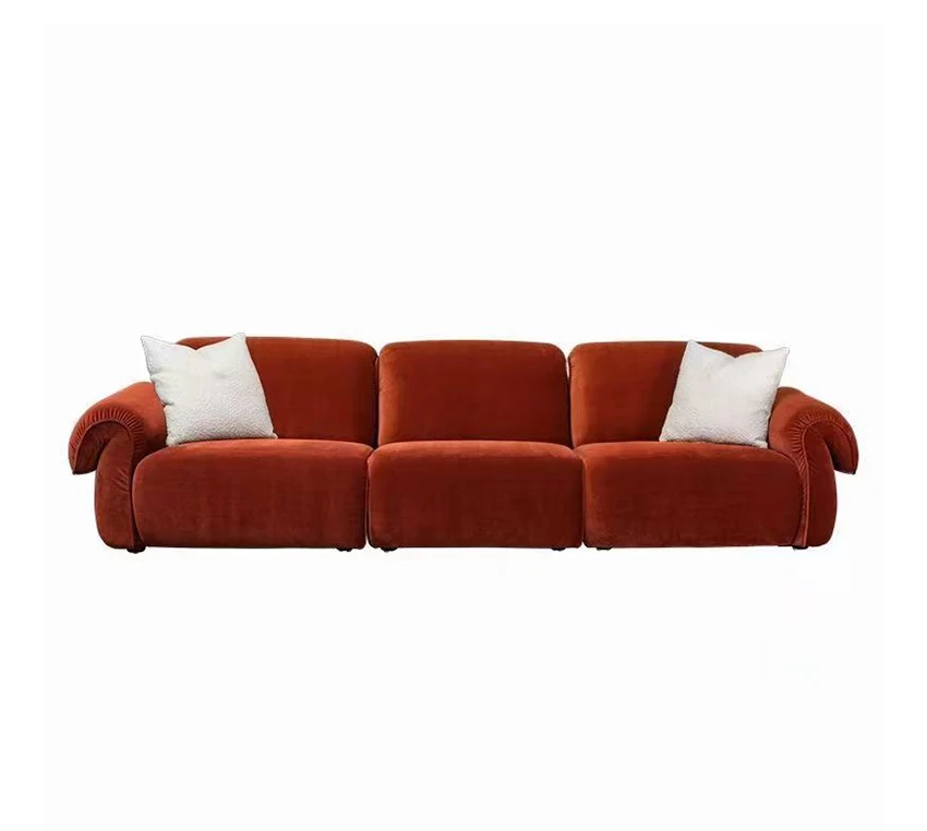 Italian Luxury Livingroom Sofa Emerald Dark Green Velvet Fabric Upholstered Modern Three Seater Sofa
