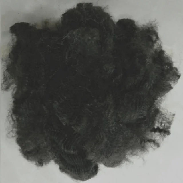 7D /15D HD черное Полиэфирное штапельное волокно класса А от производителя Vikohasan синтетическое и GRS переработанное полиэфирное