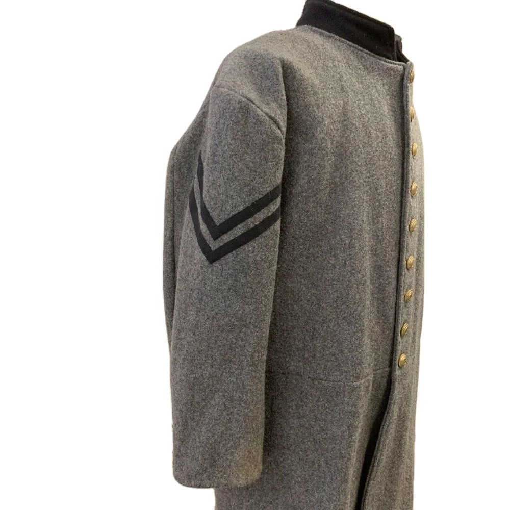 Reproduction Model Men CS Grey wool Frock Coat Civil War 19th century Jacket Uniform  Coat