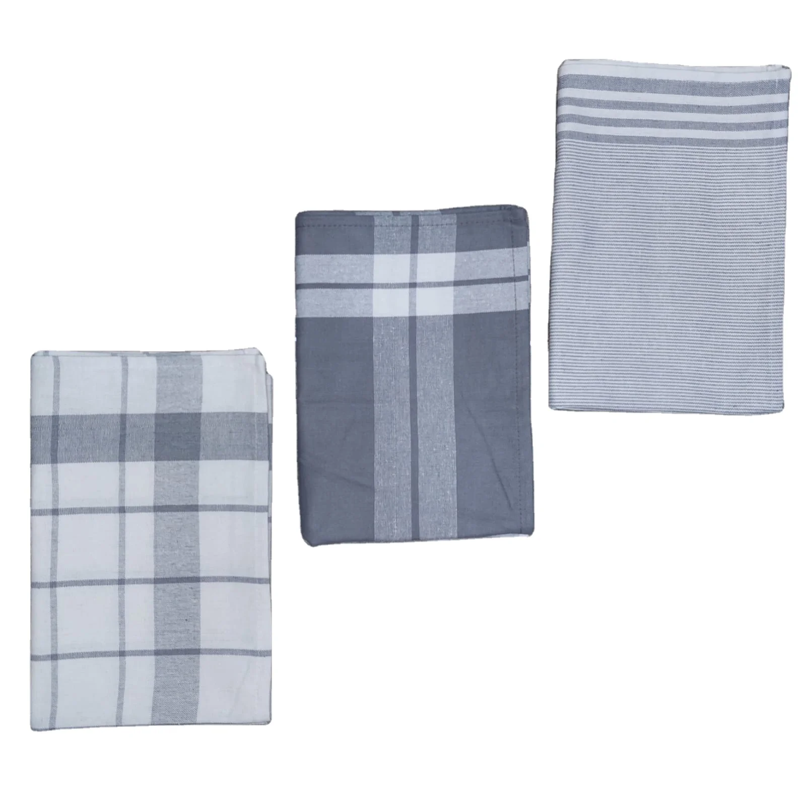 Factory Wholesale Price 100% Cotton Kitchen Tea Towel Customized Design Kitchen Grey Yarn Dyed Towel