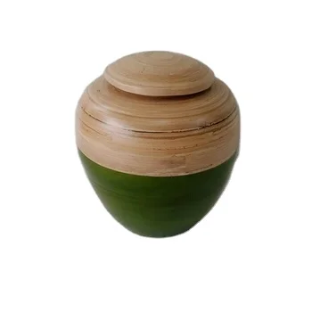Wholesales eco-friendly bamboo cremation urn for adult or Pet urn Biodegradable urns made in Vietnam