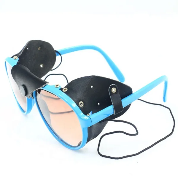 Fashion leather side shields kids sunglasses
