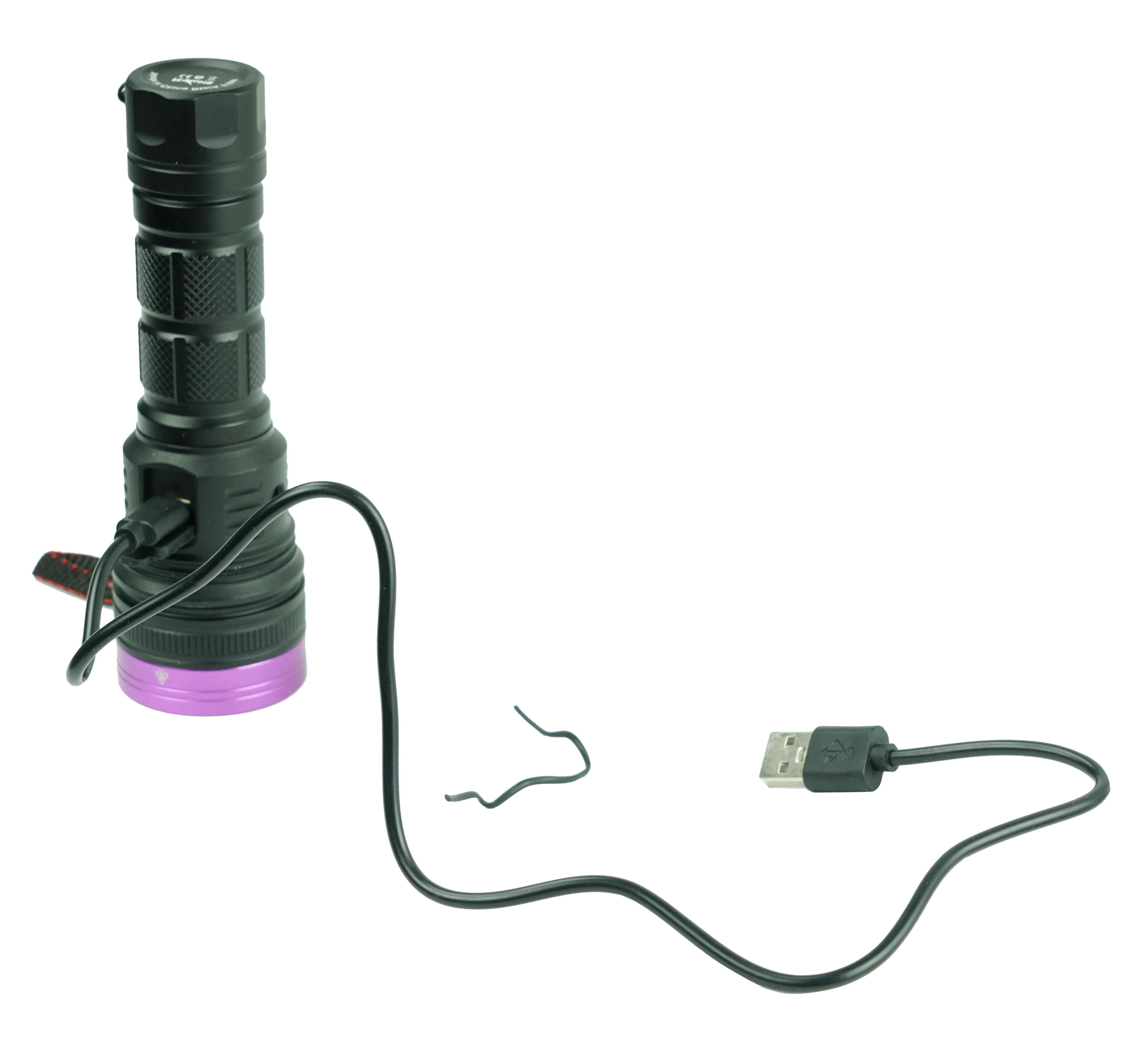 USB Rechargeable 12W 365nm UV Flashlight with Black Filter