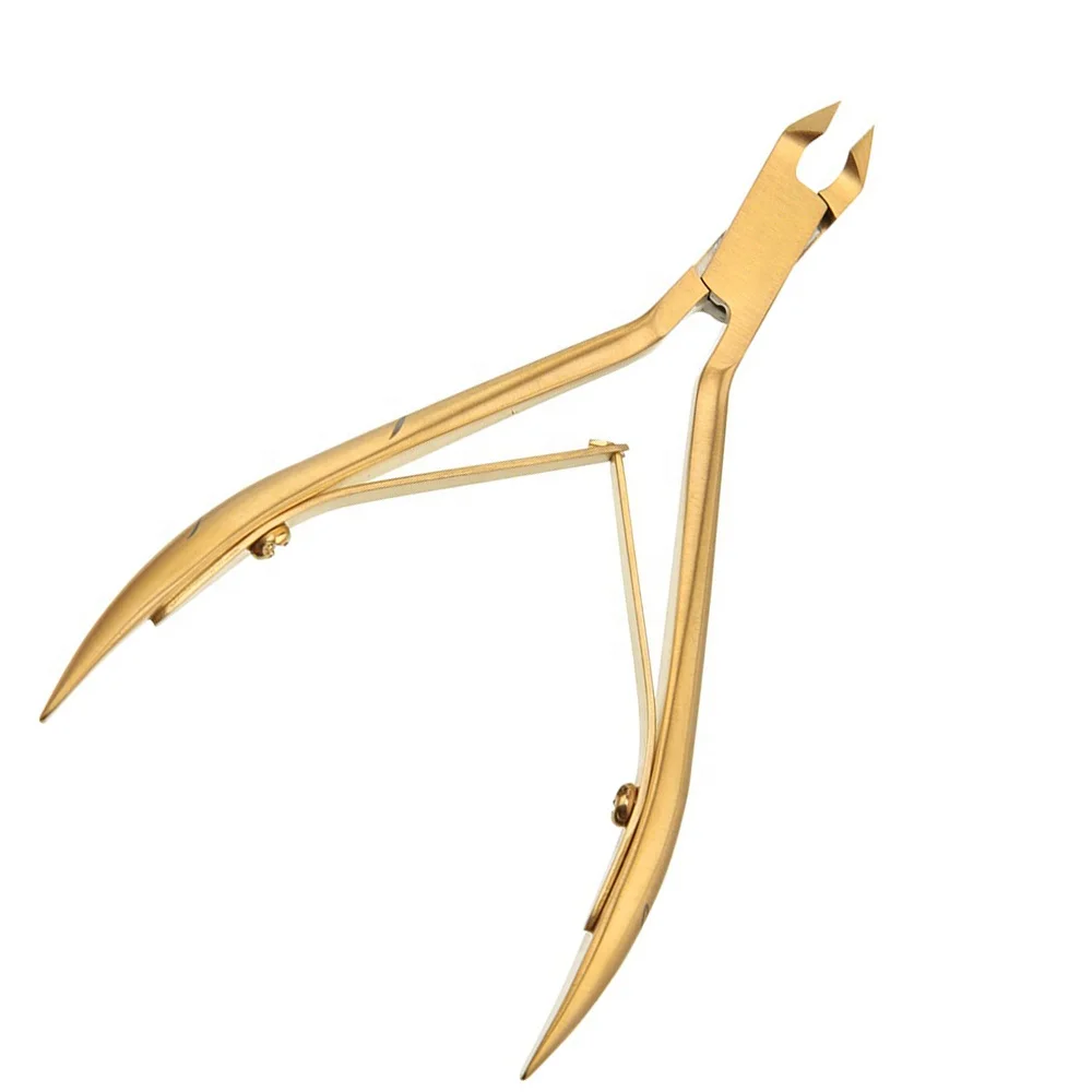Щипцы для кутикулы с позолоченным покрытием, кусачки для ногтей, резак, триммер для маникюра, ножницы, плоскогубцы, инструмент для педикюра