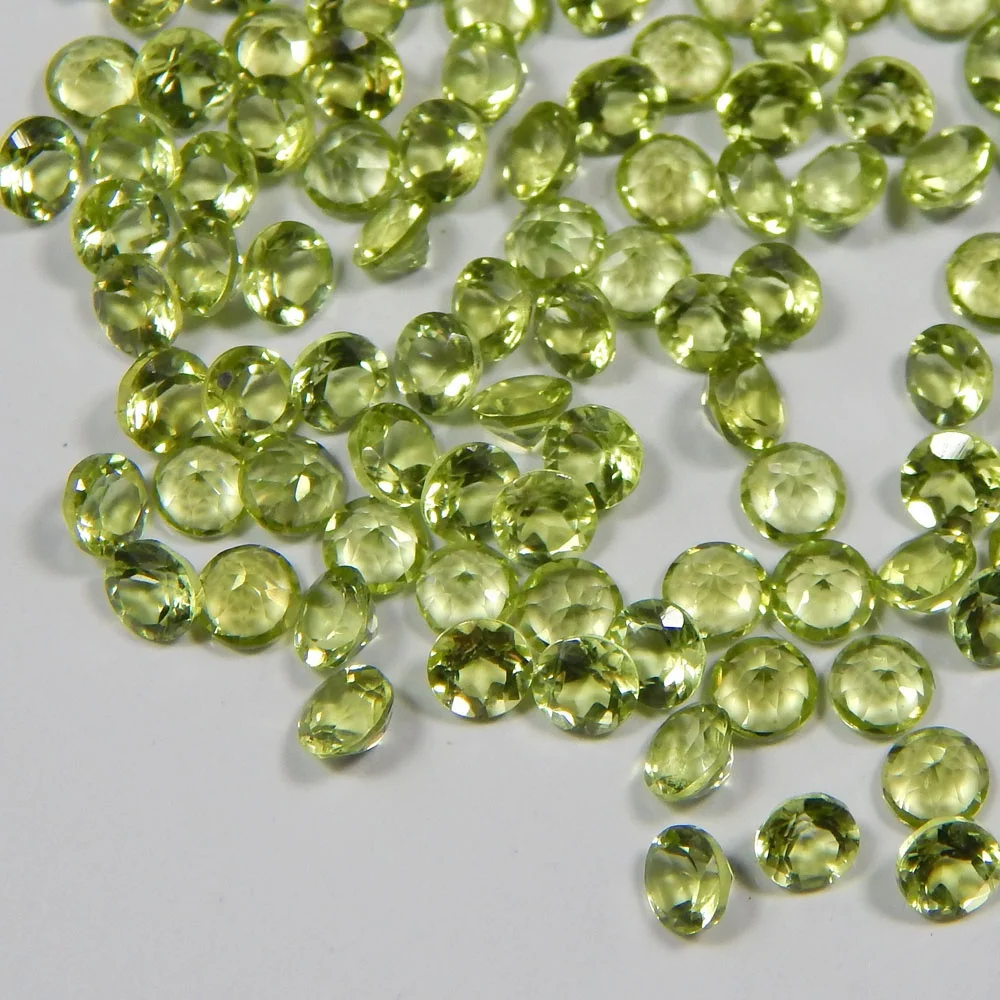 Peridot Round Cut Faceted 3 MM 100% Natural Peridot Round cut faceted Calibrated Size loose Gemstone