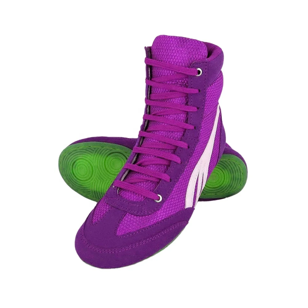 Wholesale Hot Sale Suede Leather Upper Rubber Soul Comfortable Long Heel Muay Thai Classic Professional Fighter Boxing Shoes