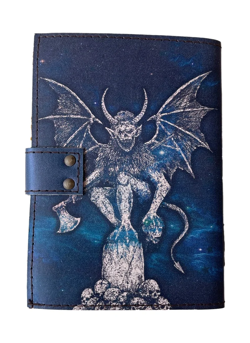 horror man With Dragon Printed Blank spell book of shadows journal with lock vintage handmade prop leather Cover Unlined Art Pa