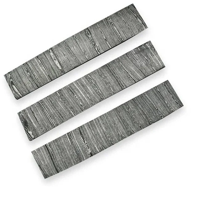 Top Quality Custom Damascus Professional 3 Pieces Blank Billet Damascus Steel Blank Billet For Making Knives