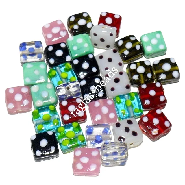 Premium Quality New Collection Square Dots Glass Beads Available At Lowest Price From Indian Exporter