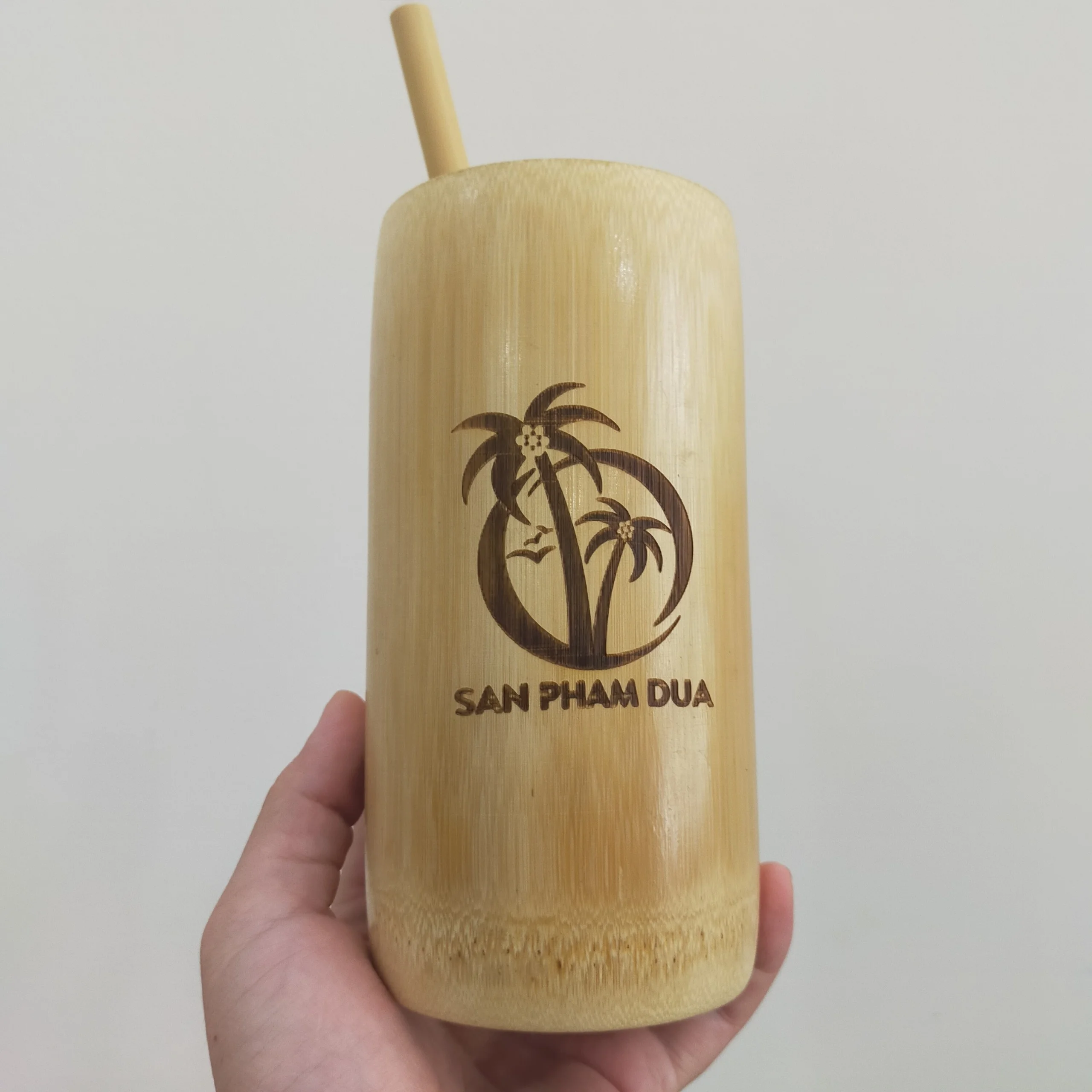 Natural custom logo bamboo reusable coffee cups from Vietnam