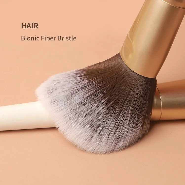 ZH Eco Friendly Wooden Handle Rose Gold Ferrule Foundation Powder 12pcs Custom Logo Vegan White Make Up Brushes For Eyes