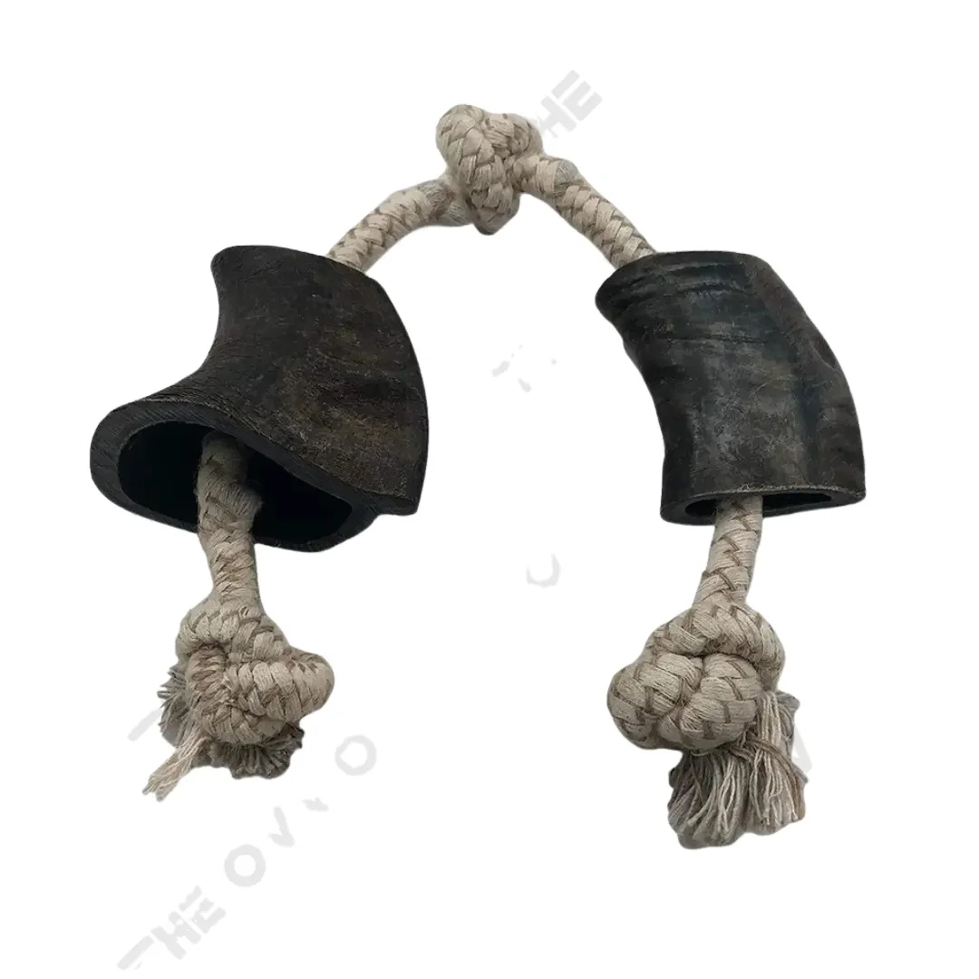 Natural Buffalo Horn Dog Chew For Pet Food with rope Dog chew horn Treats custom size buffalo Horn Dog Chew Handicrafts