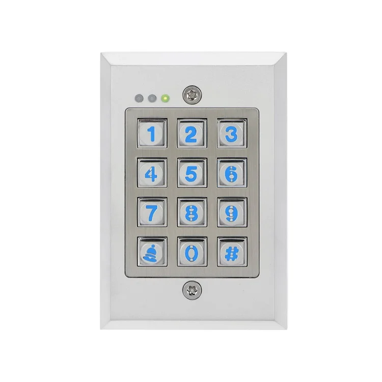 PIN Only Keypad with Door Bell Button Weatherproof Dual Output Die-Cast Surface Mount Tri-Tech Access Control Keyboard