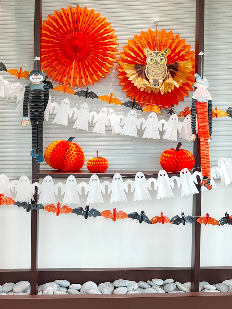 Halloween Decorations Ghost Paper Garland 12 FEET CE-6644