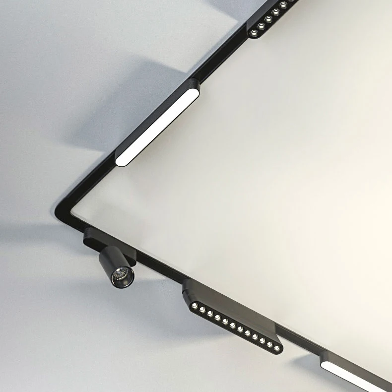 Hotel lobby with LED surface mounted magnetic track light LED linear grid light