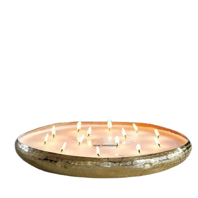 Gold Hammered Luxury Vintage Wax Candle Bowls Wholesale All Season Wax Modern Candle Bowls & Jars