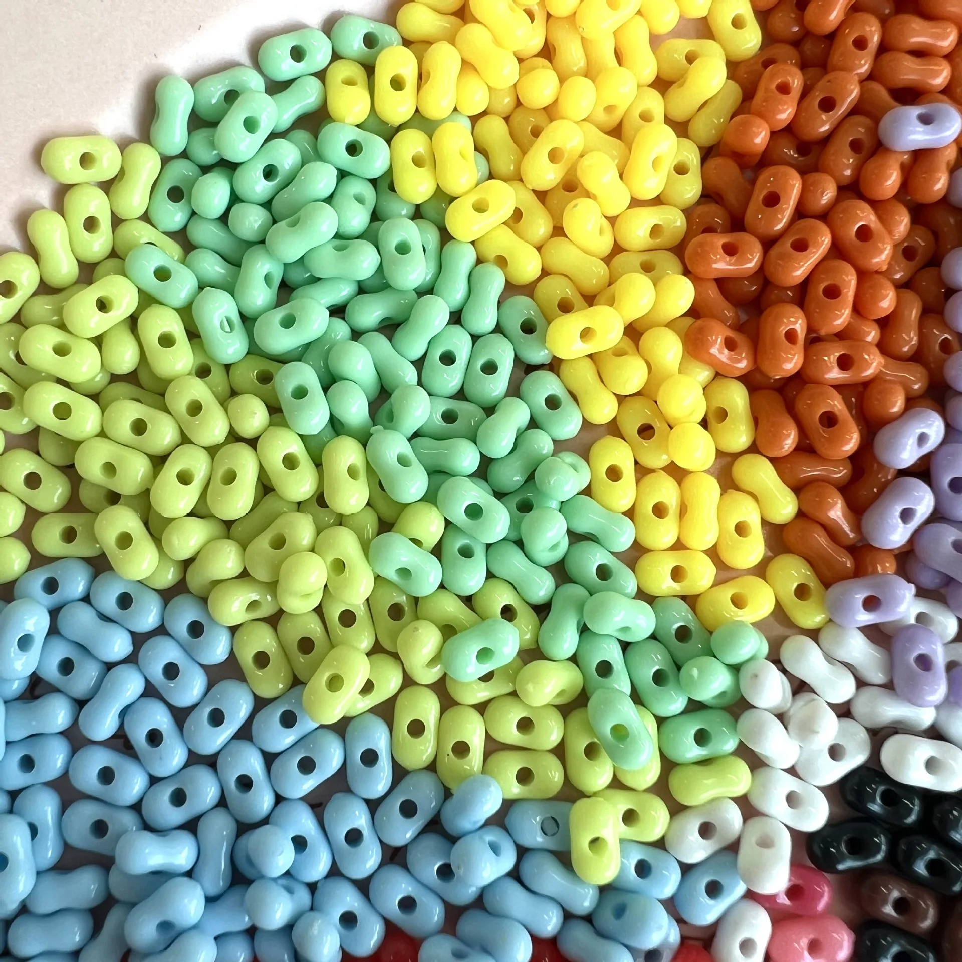 DIY Spring Candy 4*6mm rainbow Peanut Rice Shape Acrylic Seed Beads for Jewelry Making Bracelet Accessories Wholesale