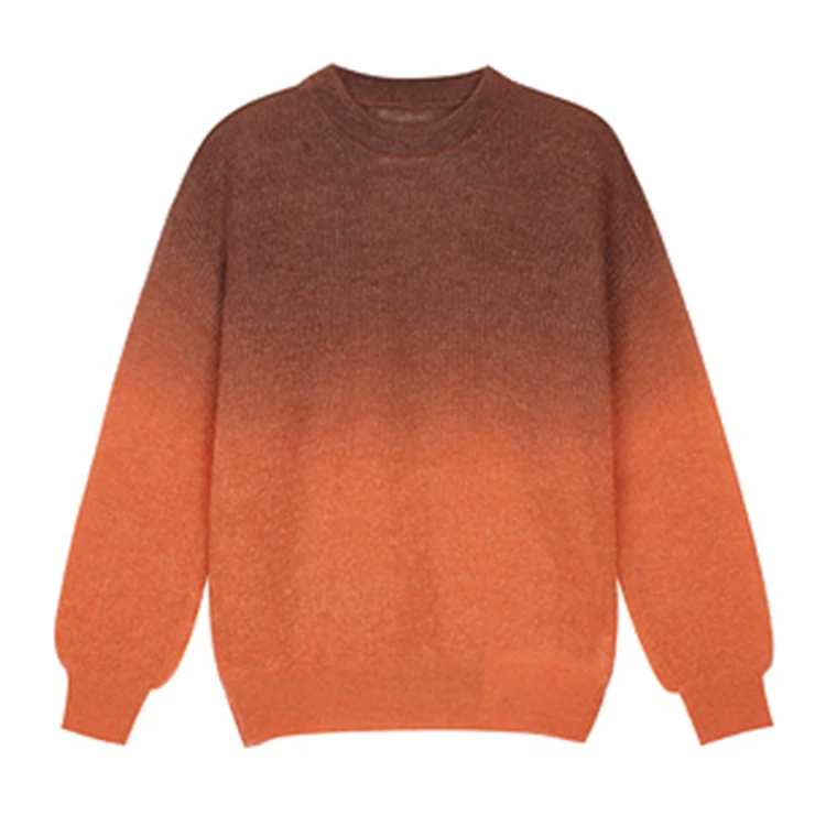 Customized autumn and winter baby round neck knitted sweater boy gradient knitted sweater custom logo color causal boy sweater