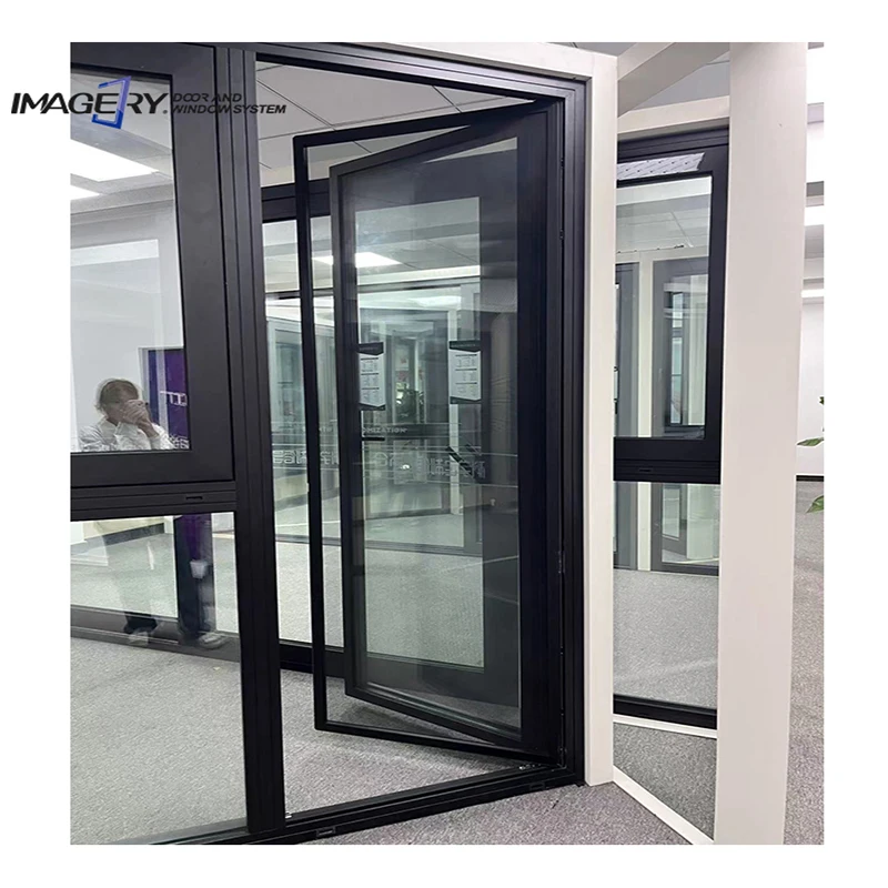 Modern French Design Aluminum Frame Swing Glass Door Waterproof for Home Use-for Hotels Bedrooms Kitchens Offices Interior Use