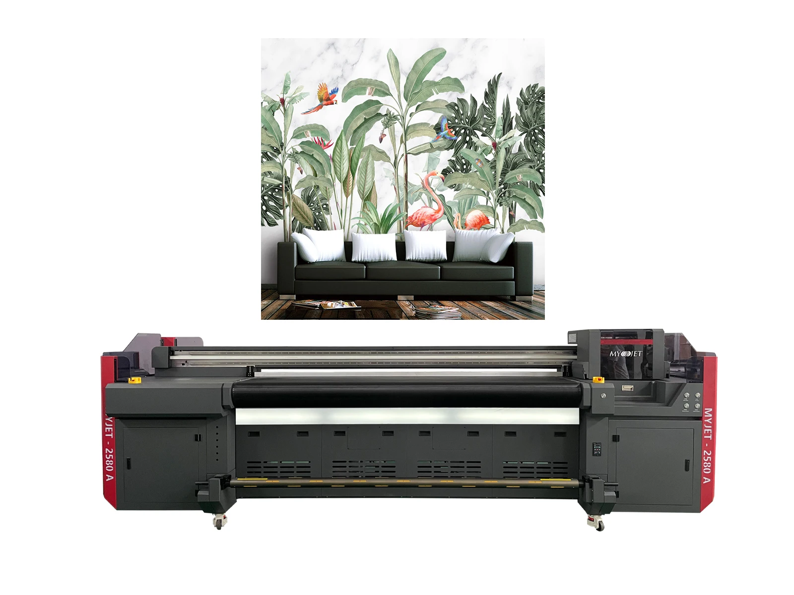 Myjet 2580 UV hybrid printer signage large format printing relief carving wallpaper mural decoration GEN5 GEN6 2.5m hybrid