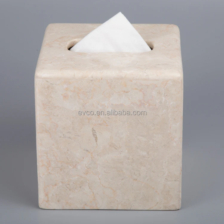 Natural Champagne Marble Square Tissue Box Holder