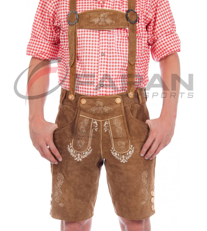 Custom Lederhosen Shorts German Traditional Men Shorts Made In Suede Leather Bavarian Short Pant Trachten Wear