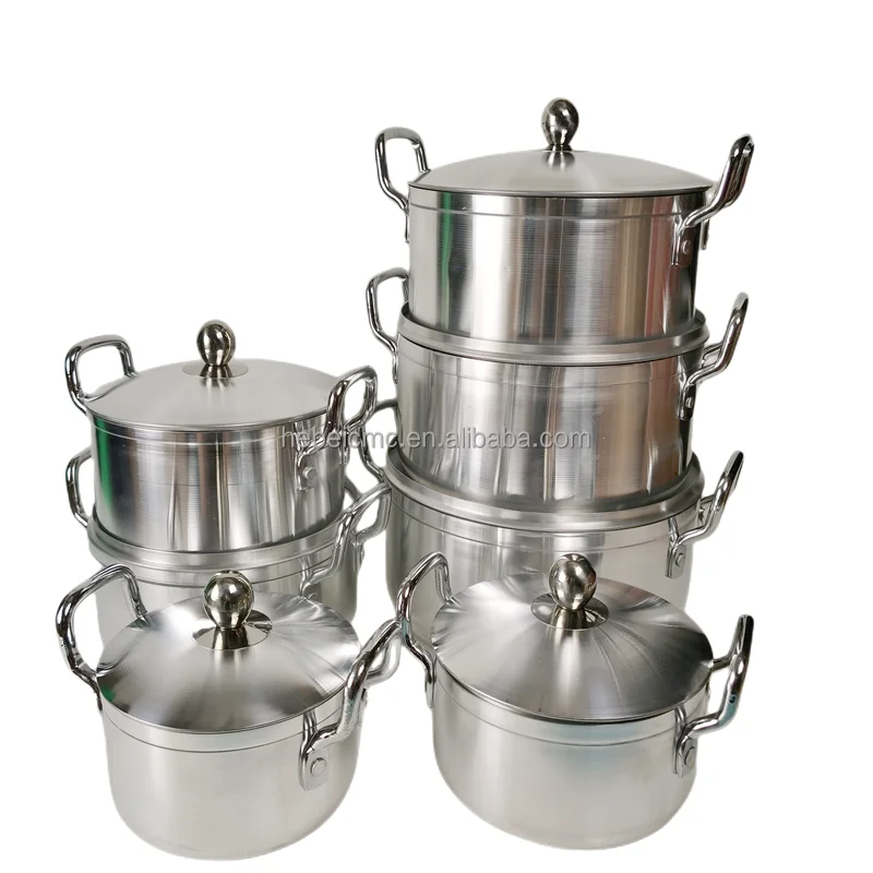 Cheap sell like hot 7pcs aluminum pot Different size of large cooker Cooking Pot casserole set premium aluminum cookwares