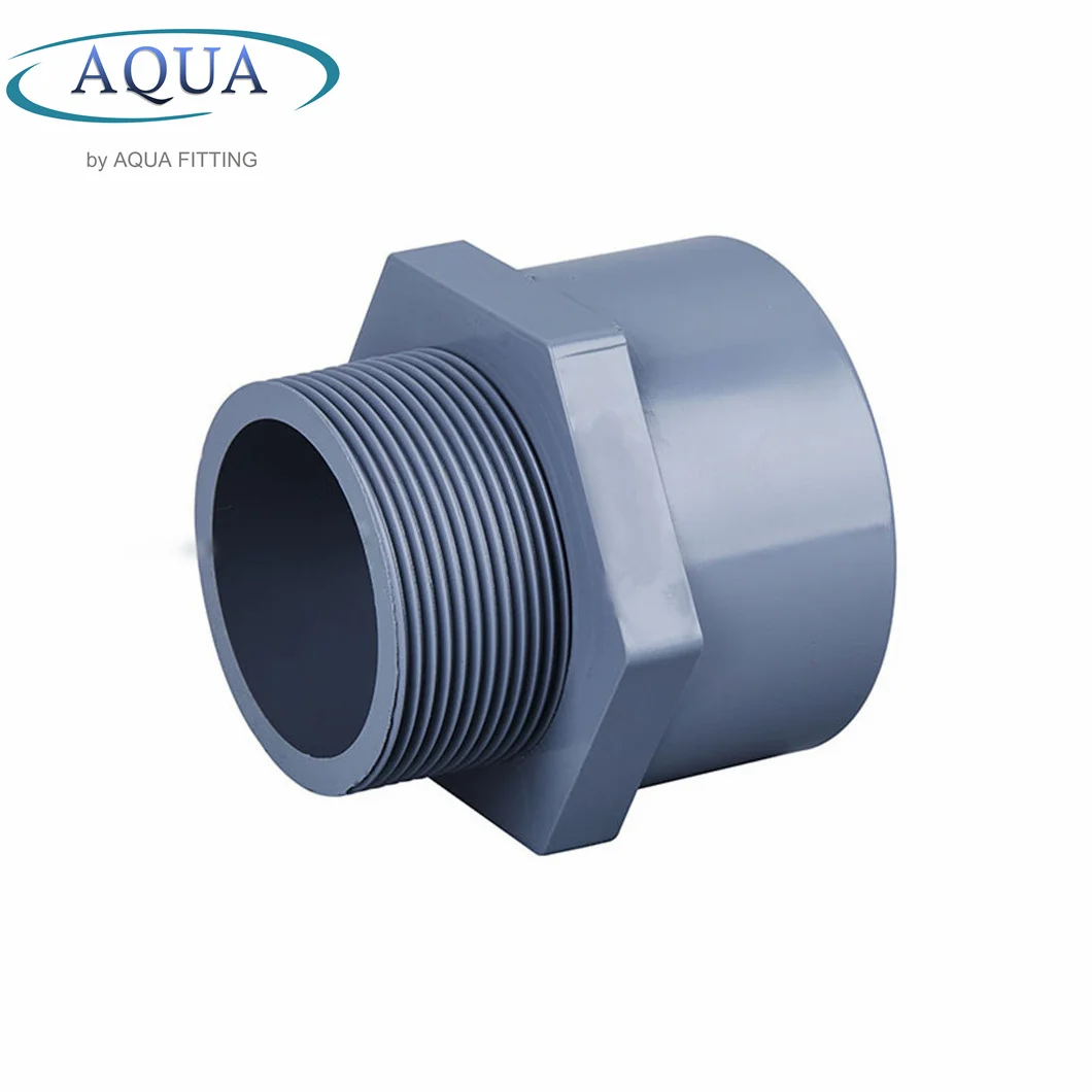High Quality PVC Plastic Pipe Fittings UPVC Male Threaded Adapter Coupling