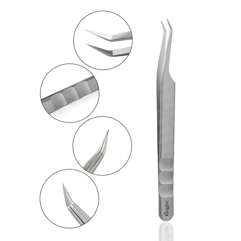 45 Degree Stainless Steel Tweezer Set New Eyelash Extentsion Tweezers Wholesale Lash Applicator