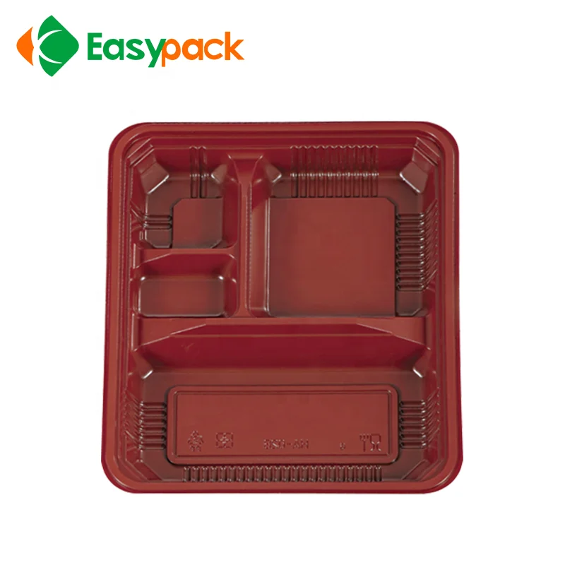 Taiwan 5 compartments plastic disposable bento box food container for lunch