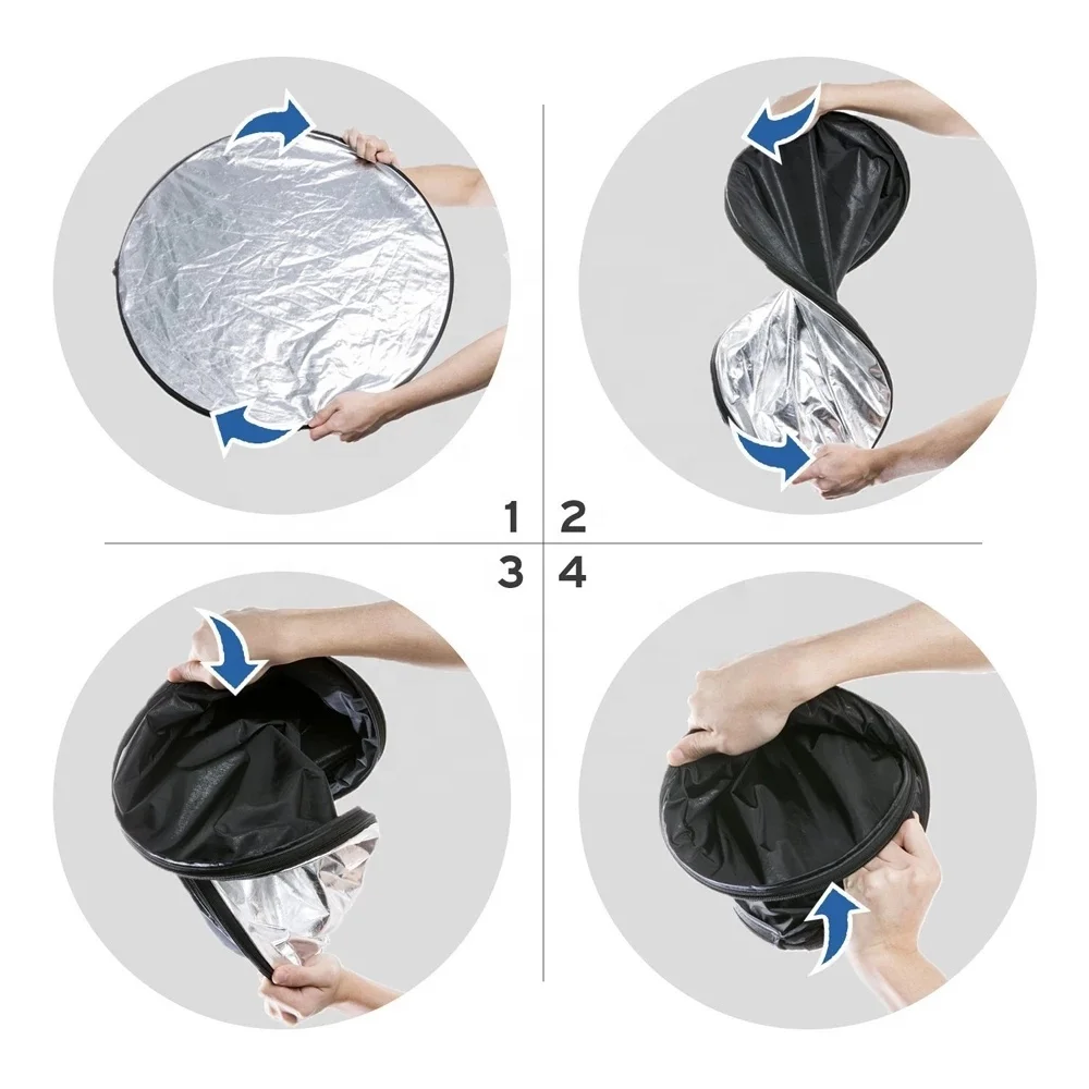 5 in 1 Photography Collapsible Reflector Portable Multi-Disc Photo 5 in 1 reflector For Studio and Outdoor Photography