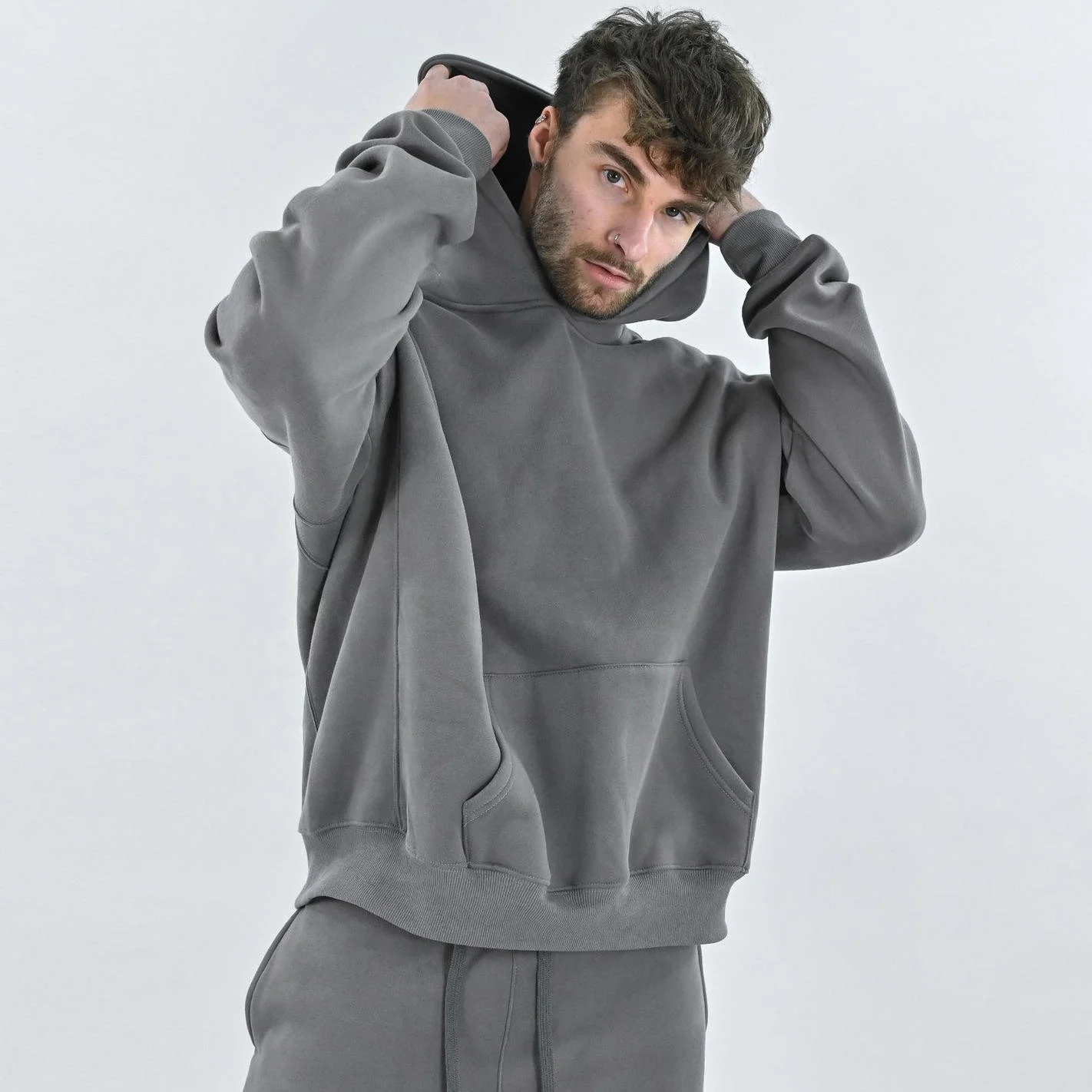 High Quality Plus Size Hoodies Wholesale Gym Fitness Hoodie Manufacturers Oversized Wholesale 500gsm Unisex 100% Cotton Hoodie