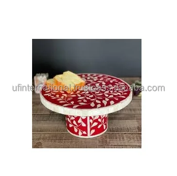 Индийский производитель высокое качество Современная подставка для торта с инкрустацией костей использования дома отеля офиса украшение