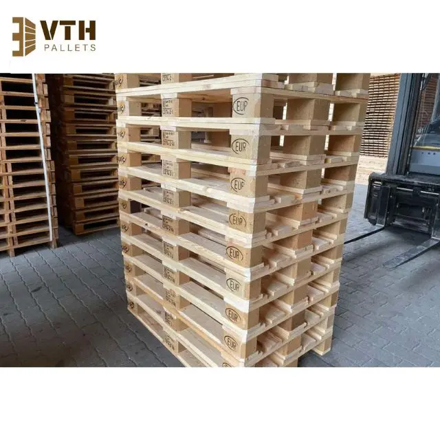 Euro Pallet Wood Storage Dynamic Cargo Material Origin Type Size Using For Warehouse Storage EU Standard Vietnam Manufacturer