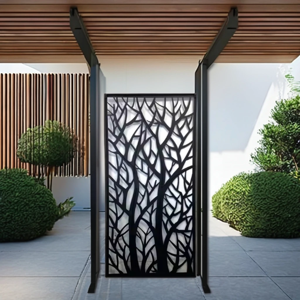 Laser Cut Aluminum Fence Panels Decorative Protection Privacy Partition For Wall Screen Door Gate Pergola Gazebo
