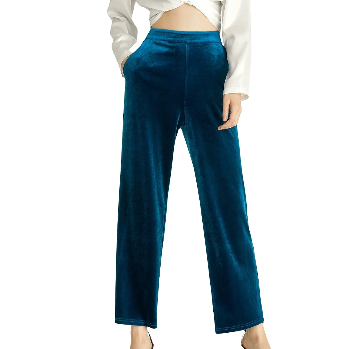 2024 New Winter Women Velvet pants custom Fleece High Waist breathable Warm Velvet pants