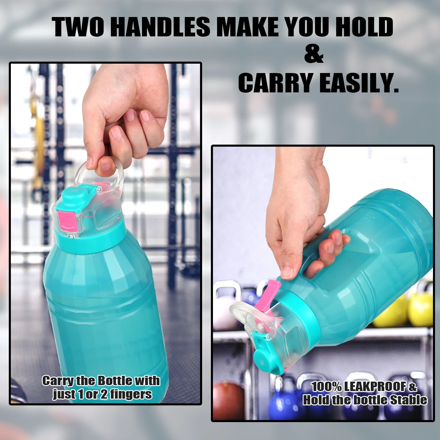 1500ml Sports Water Bottle PP Plastic Gym Bpa Free Motivational Water Bottle