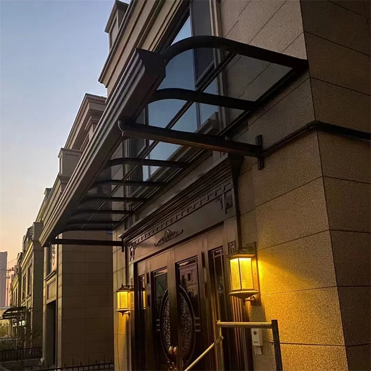 Canopy Waterproof  Sheet Rain Cover Balcony Door Pool Canopy Roof Plastic Polycarbonate Awning Canopy Pantry