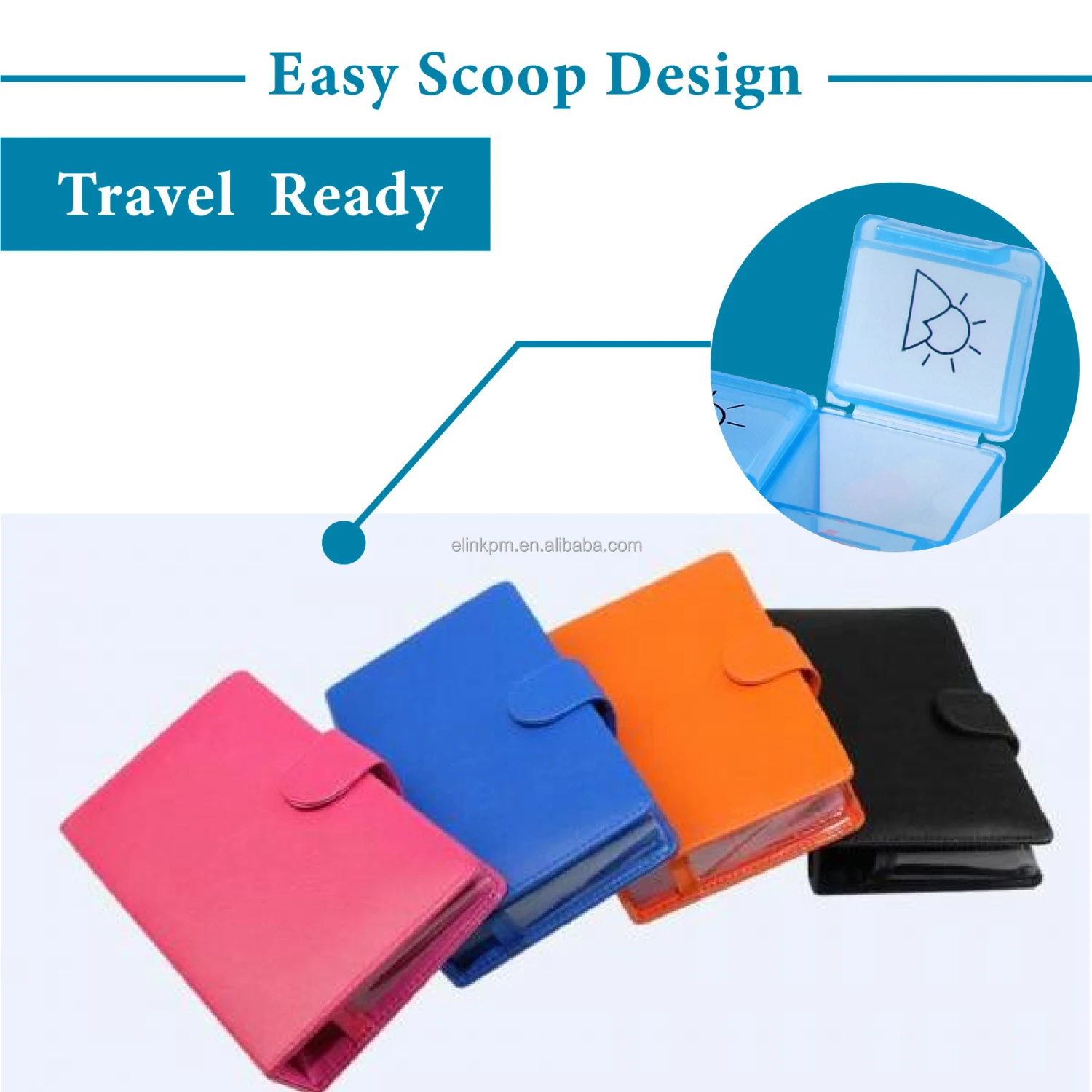 Fashion Pill Vitamin Organizer Container Pilulier With Leather Wallet Purse