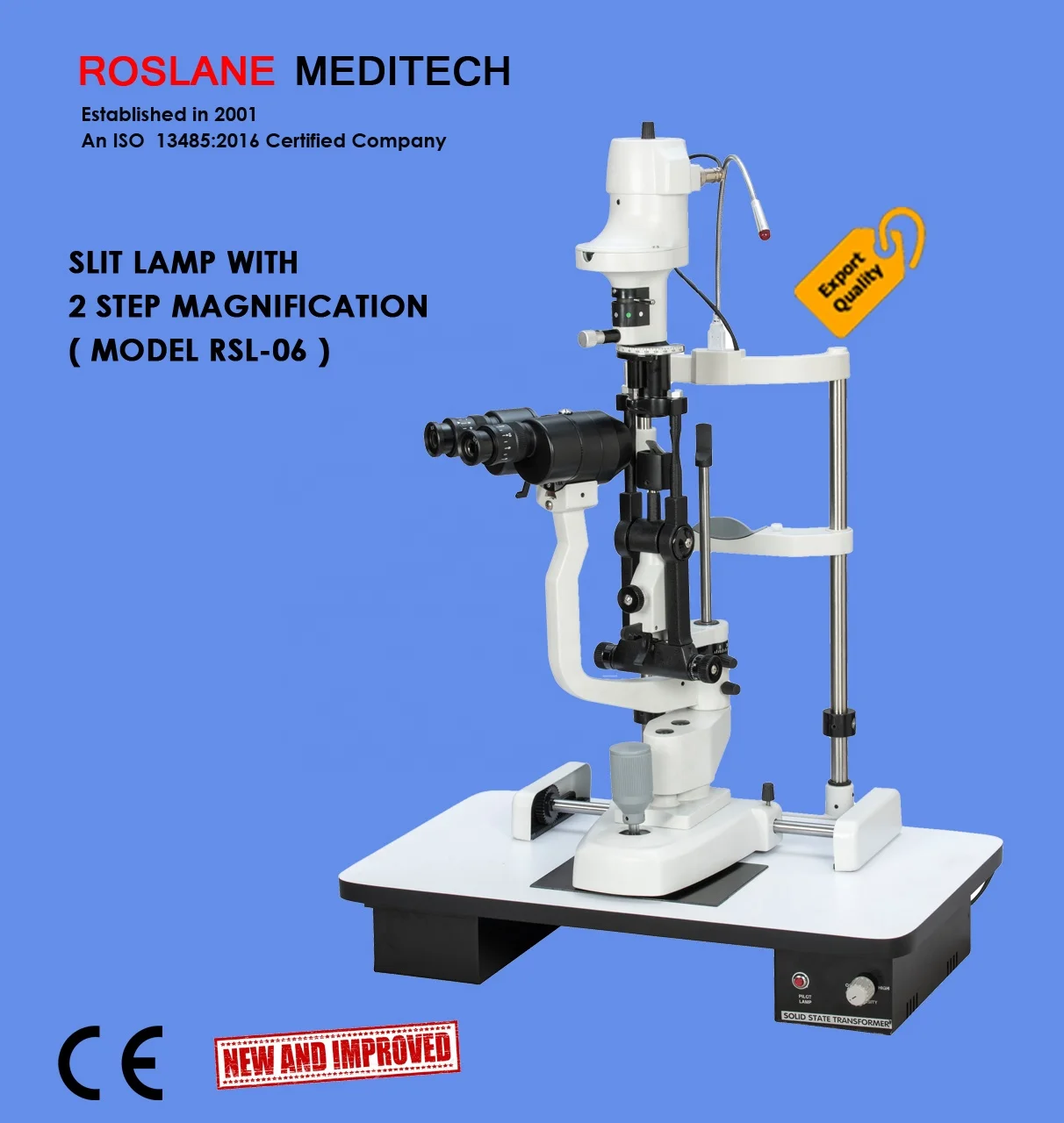 Ocular Slit Lamp with 2, 3, 5 Step Magnification and Camera Adapter Durable Metal and Plastic Material