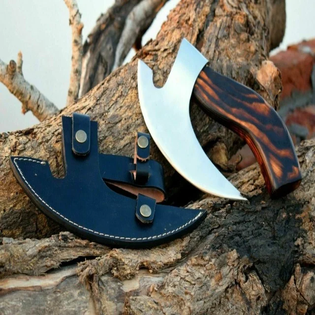 Custom Handmade stainless steel head Pizza cutting functional professional chef kitchen use BBQ axe