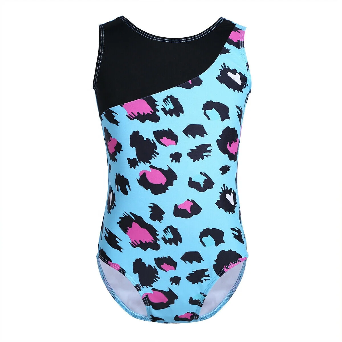 Child Girls Ballet Gymnastics Dance Leotards Light Blue Leopard Mermaid Costume Dancewear Wholesale Dancing Girls Costumes